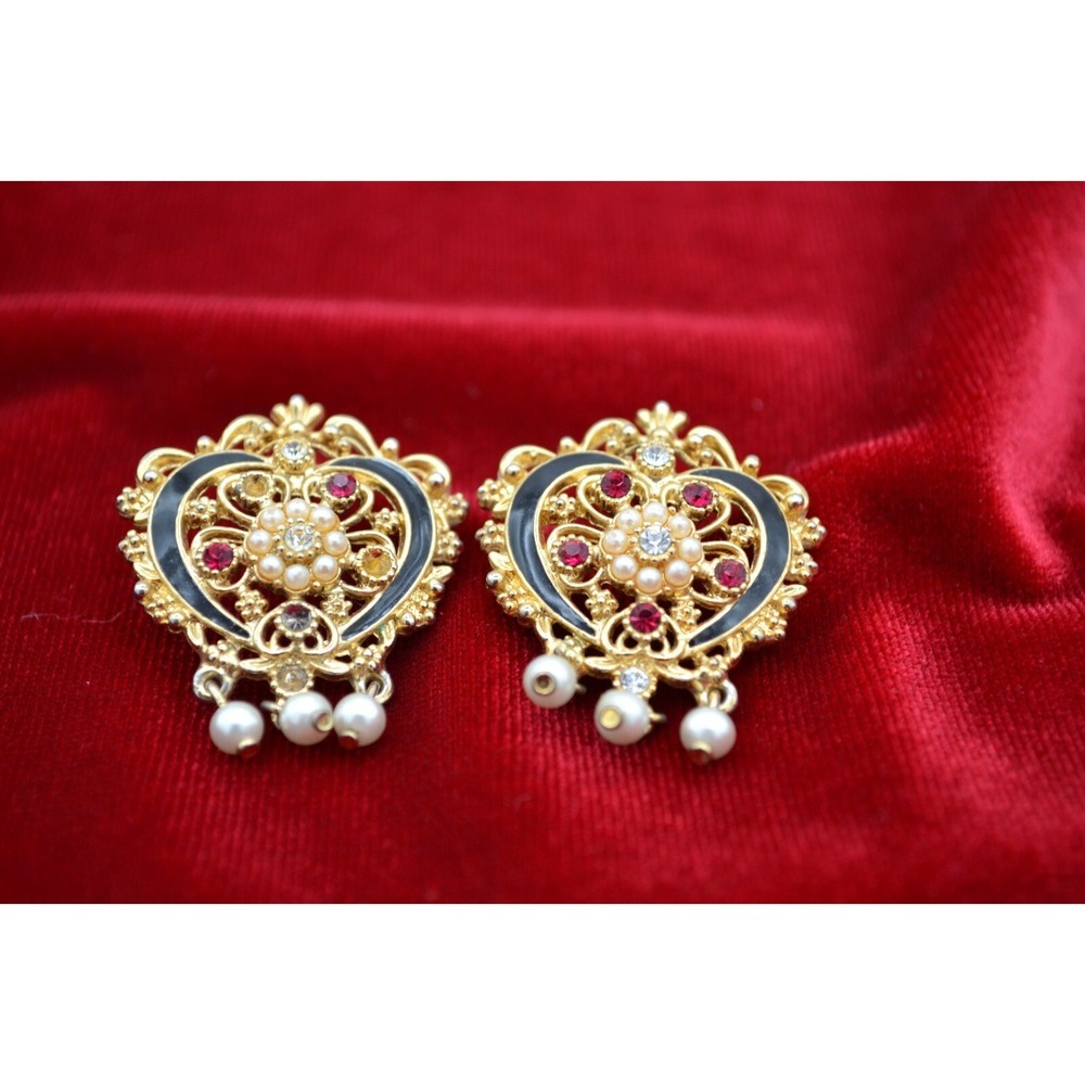 beautiful vintage costume jewelry‎ earrings unmarked
